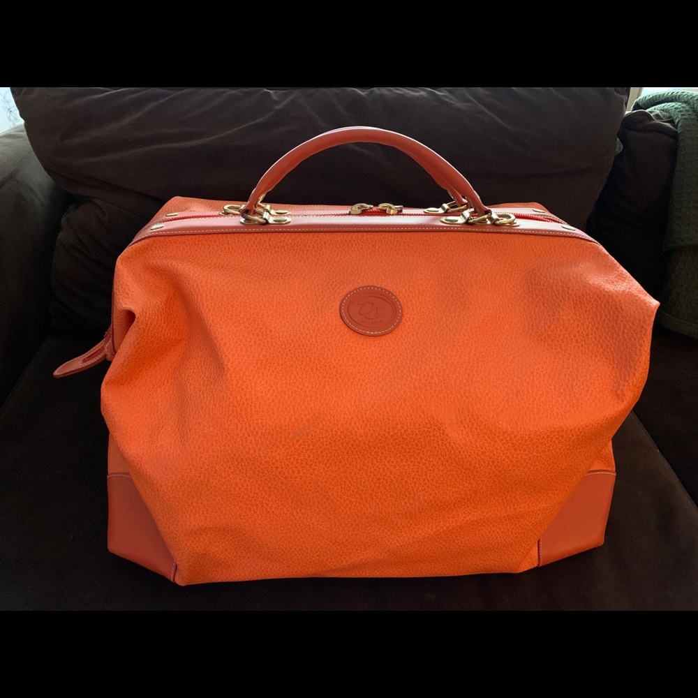 Large salmon colored David Jones bag.
